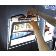 Porte-affiche LED Alpha - Design élégant et épuré - Formats A4, A3, A2 - 6000 lux - Double face_1