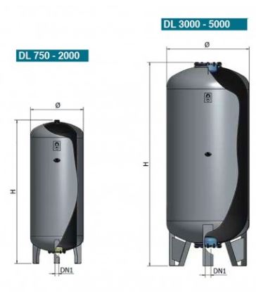 Réservoir à vessie vertical interchangeable ELBI DL - 750 à 5000 L - Pression 10 bars_1