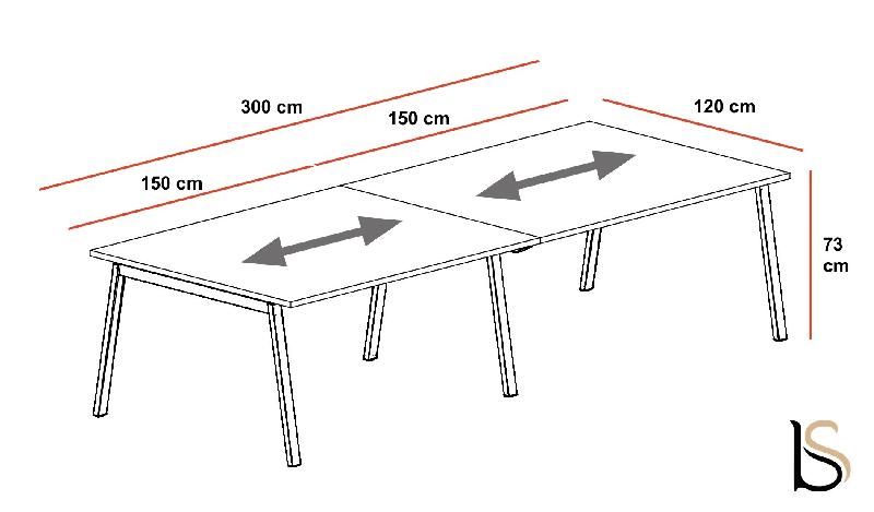 Table de réunion Born Wood - Mobel Linea - Anthracite, 300_1