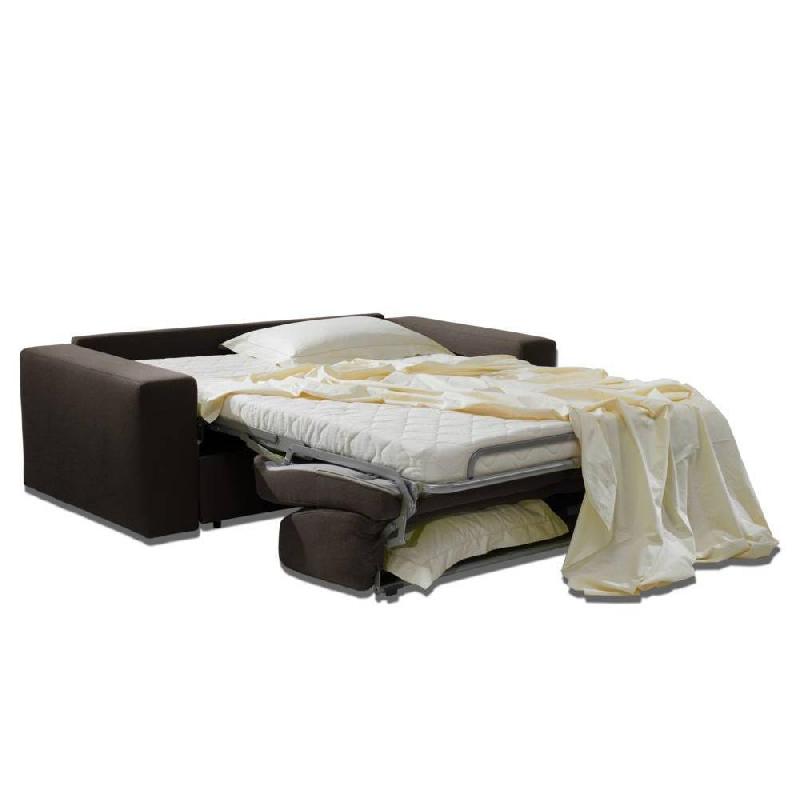 Canapé-lit Dreamer Express - Sommier à lattes 160 cm - Matelas 16 cm - Cuir vachette taupe_1