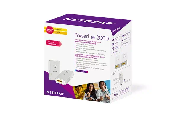 NETGEAR PLP2000-100FRS Adaptateur réseau CPL 2000 Mbit/s Ethernet/LAN Blanc 2 pièce(s)_1