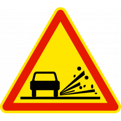 Panneau de danger - Risque de projection de gravillons AK22 - WP Signalisation_1