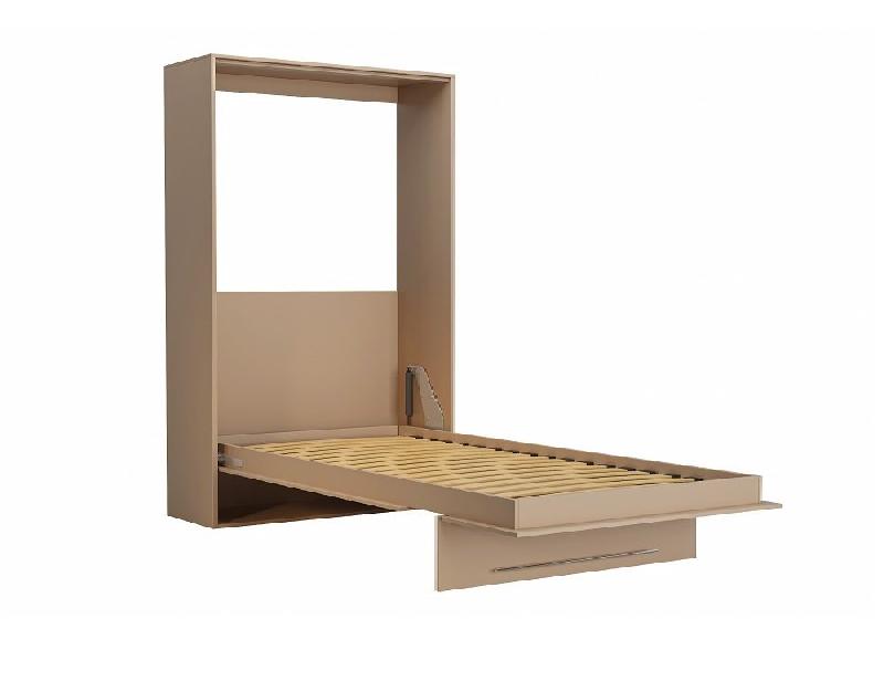 Armoire lit escamotable KOMPACT ECO - ouverture assistée - coloris taupe mat - couchage 140x200 cm - gain de place_1