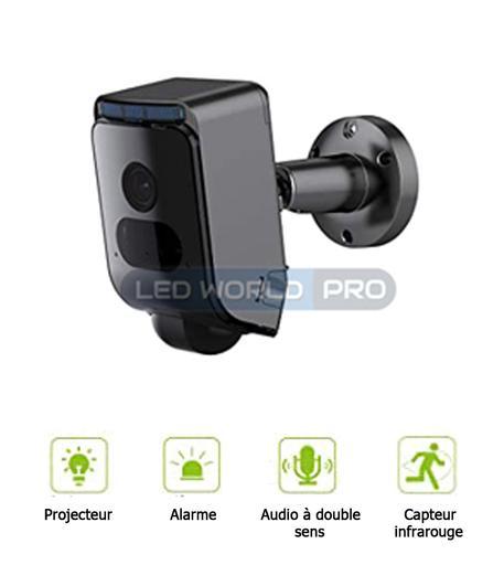 Pack de 2 caméras intérieures/extérieures avec projecteur - 1080p HD - WiFi - détecteur de mouvement PIR 180° - vision nocturne - lentille 110° - IP66 - 15,75 x 12,95 x 7,87 cm_1