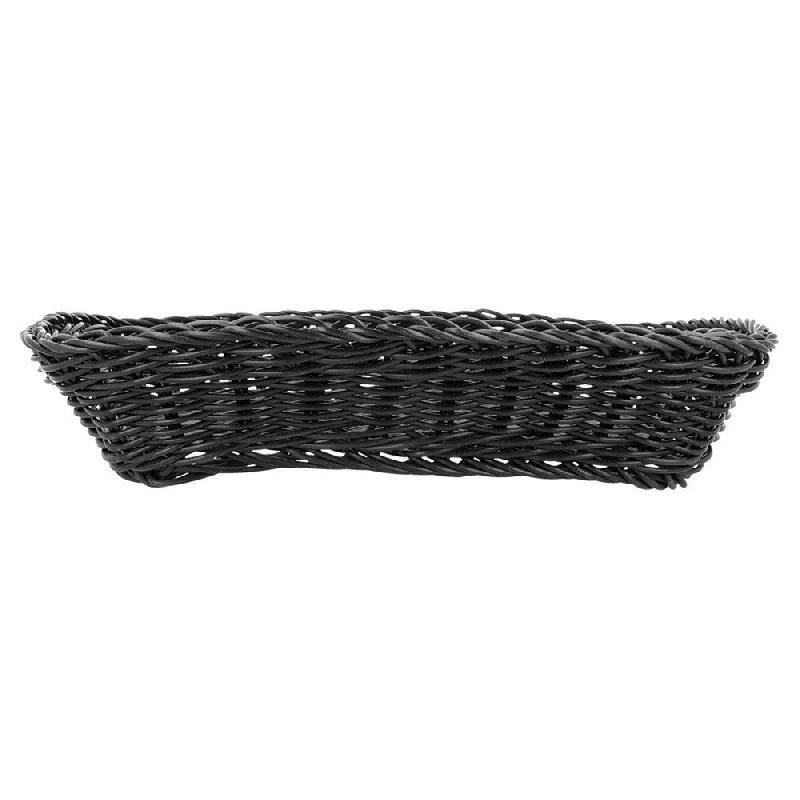 Corbeille effet osier PP noir 30x22x7cm - par 12_1