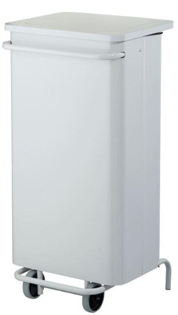 Poubelle mobile à pédale Collecroule Carene - 70/110L - Acier poudré anti-UV ou Inox - 2 Roulettes_1