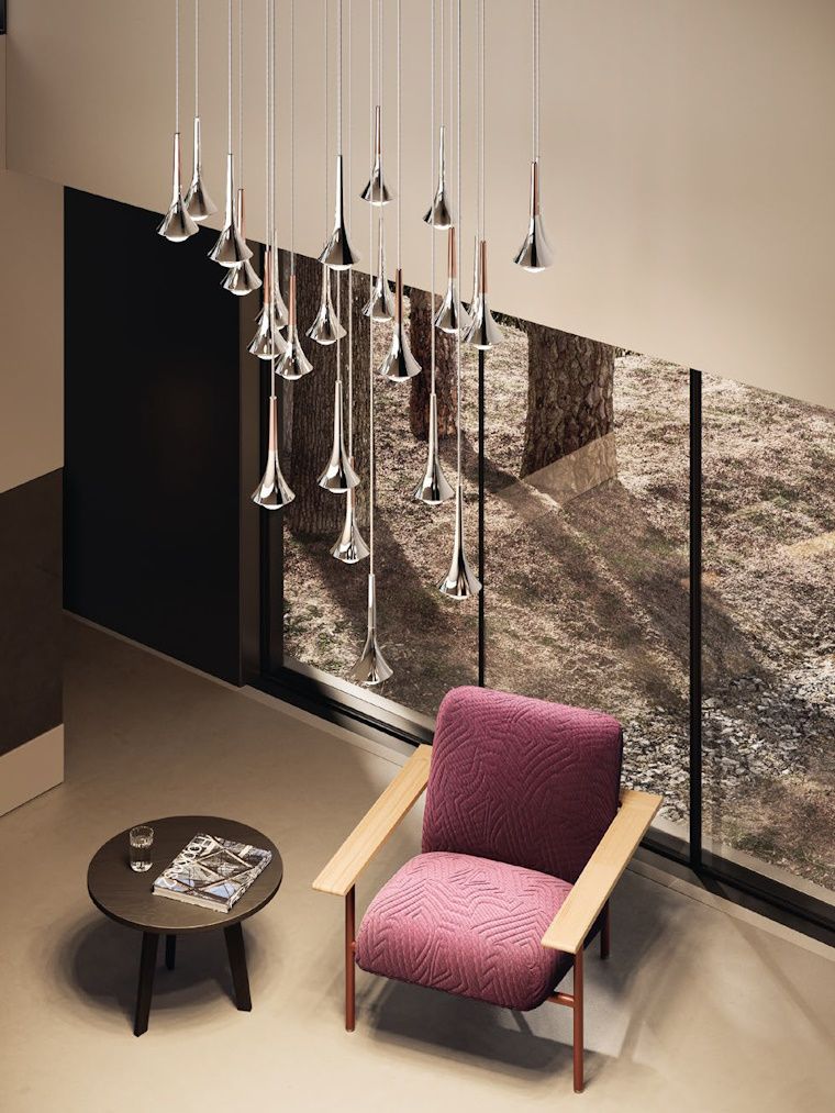 Suspension RAIN - Une goutte de pluie printanière en métal avec LED, design élégant et lumineux_1