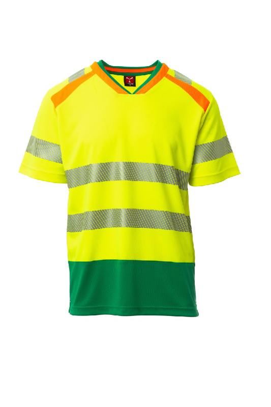 Tee-shirt à manches courtes - haute visibilité, bicolore, encolure en V - S00739-0028 ALLEY - Payper_1