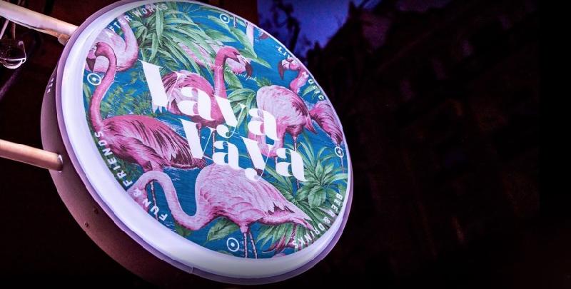 Enseigne drapeau lumineuse ronde économique - Impression double face - Prête à poser_1