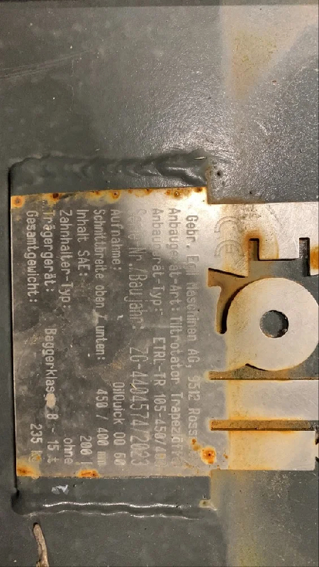 Godet de creuse trapézoïdal tiltrotateur Egli ETRL-TR 105-450/400 - OilQuick OQ 60 - 2023 - 235kg - 200L_1