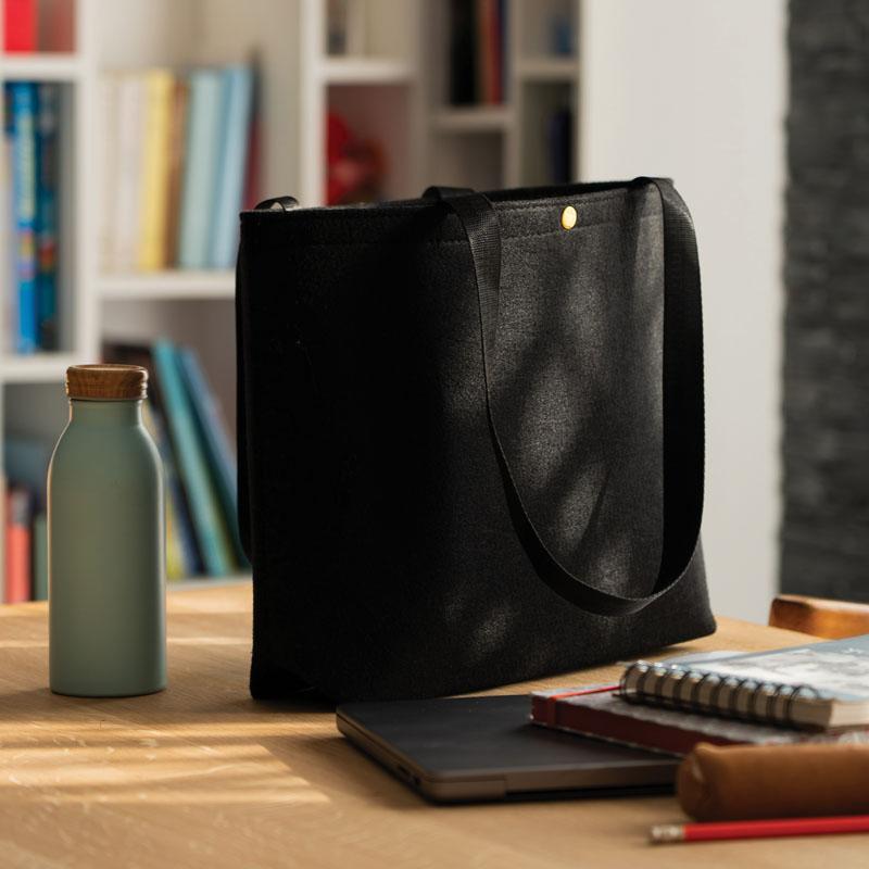 Sac feutrine noir anses textile -_1