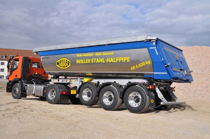 Série MHPS - Semi-remorque benne Meiller - auge en acier - 2 à 3 essieux - robustesse et optimisation de charge_1