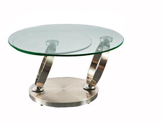 Table basse Olympe - plateaux pivotants en verre trempé 10 mm et piétement en acier brossé_1