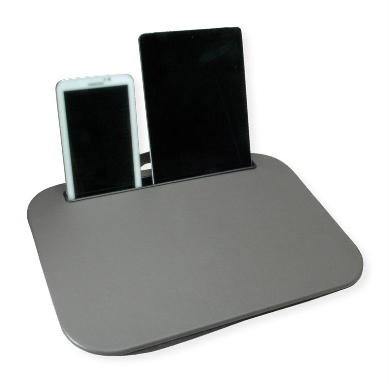 VALUE Support portable universel pour ordinateur portable/tablette avec coussin, gris_1