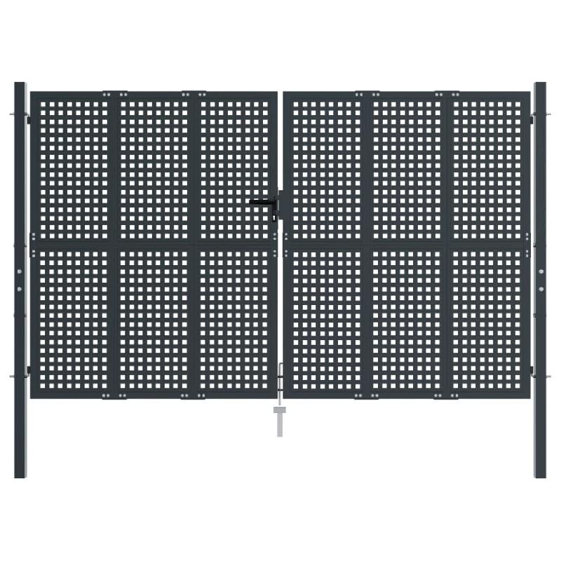 Vidaxl portail de jardin anthracite 300x250 cm acier 154570_1