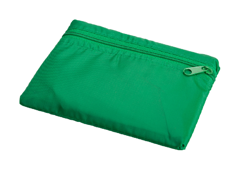 Sac shopping pliable - 190T polyester - Taille pliée 150 × 110 mm - Couleur vert - Poids 30 gr_1