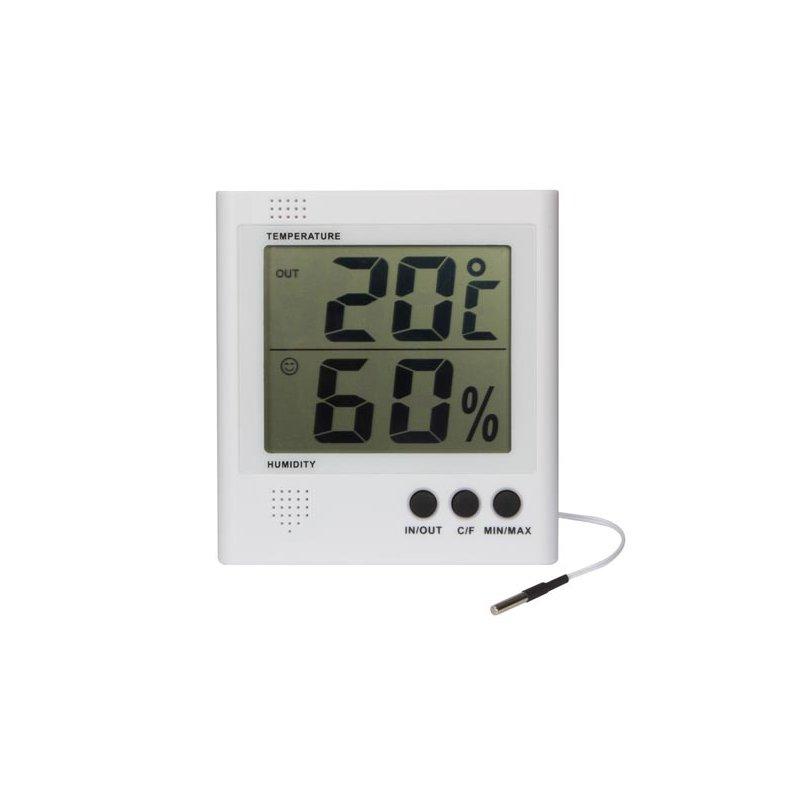 135 - Thermomètre hygromètre digital avec sonde externe, grand écran LCD et double affichage_1