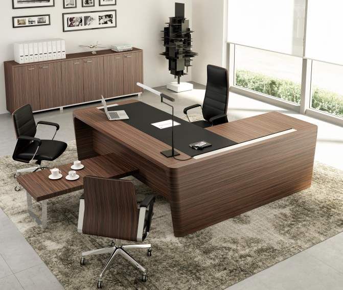 Bureau de direction ébénisterie de forme intemporelle - X10_1