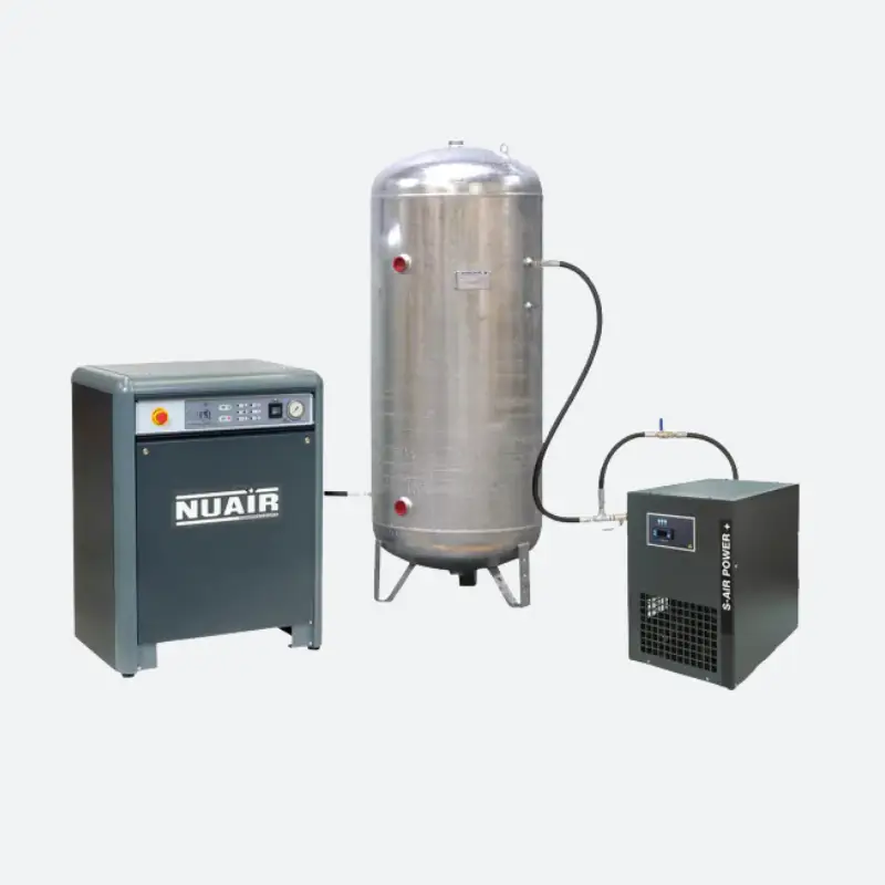 Compresseur à piston insonorisé 7,5CV 400V avec réservoir galva 500l et sécheur frigorifique_1