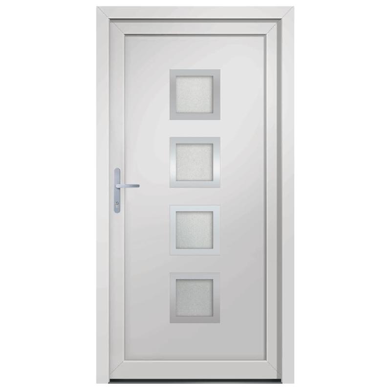 Vidaxl porte d'entrée blanc 108x200 cm pvc 3187841_1