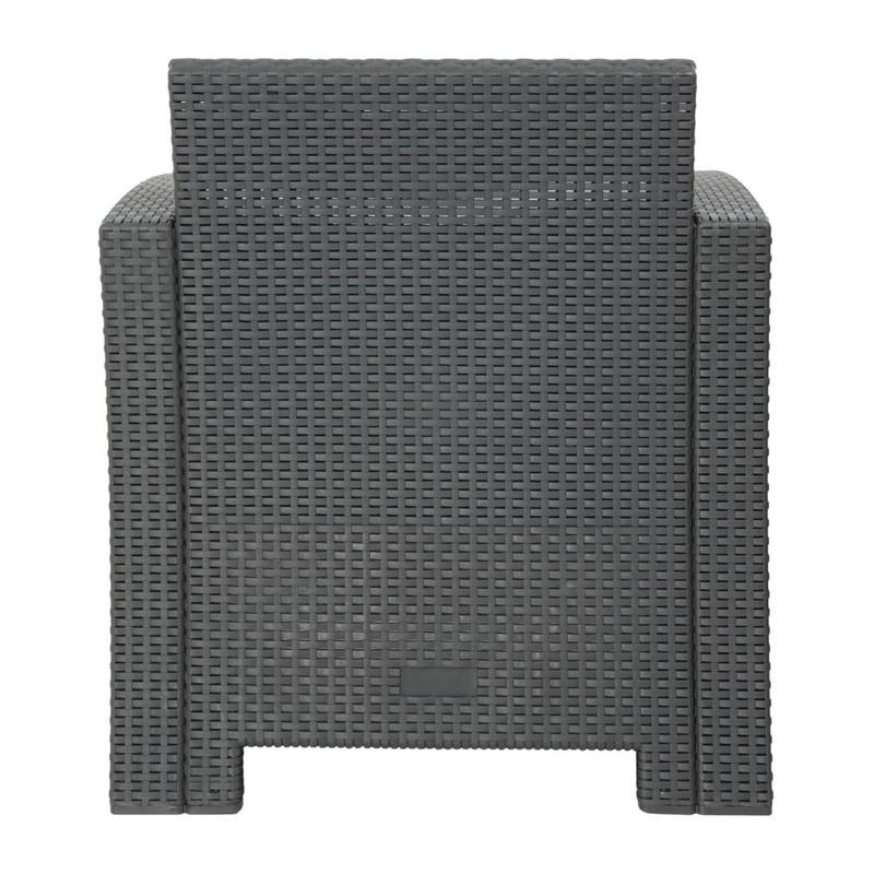 Ensemble fauteuils et table en rotin PP gris | Bolero - DR309_1