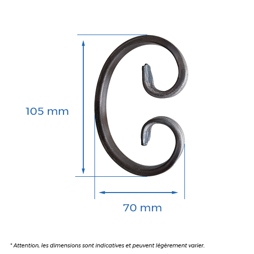 Volute H.105 x L.70mm - plat 12 x 6mm_1
