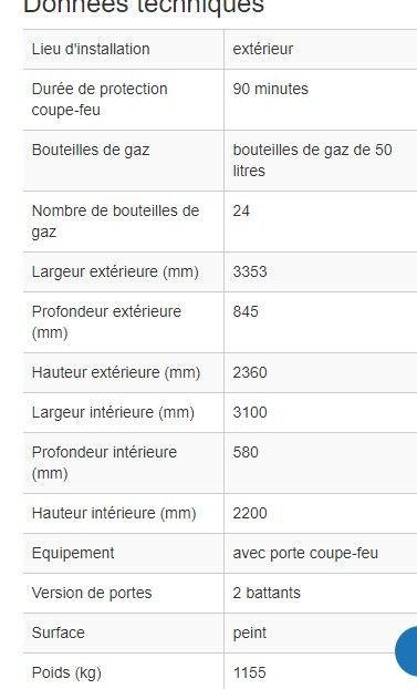 199407W - Local de stockage EI 90 pour bouteilles de gaz jusqu'à 24 bouteilles de 50L - acier bleu gentiane_1