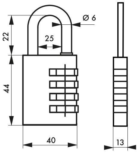 Cadenas à clé Thirard type 1 - Aluminium - 40 mm - Vert - Combinaison modifiable - Usage intérieur_1
