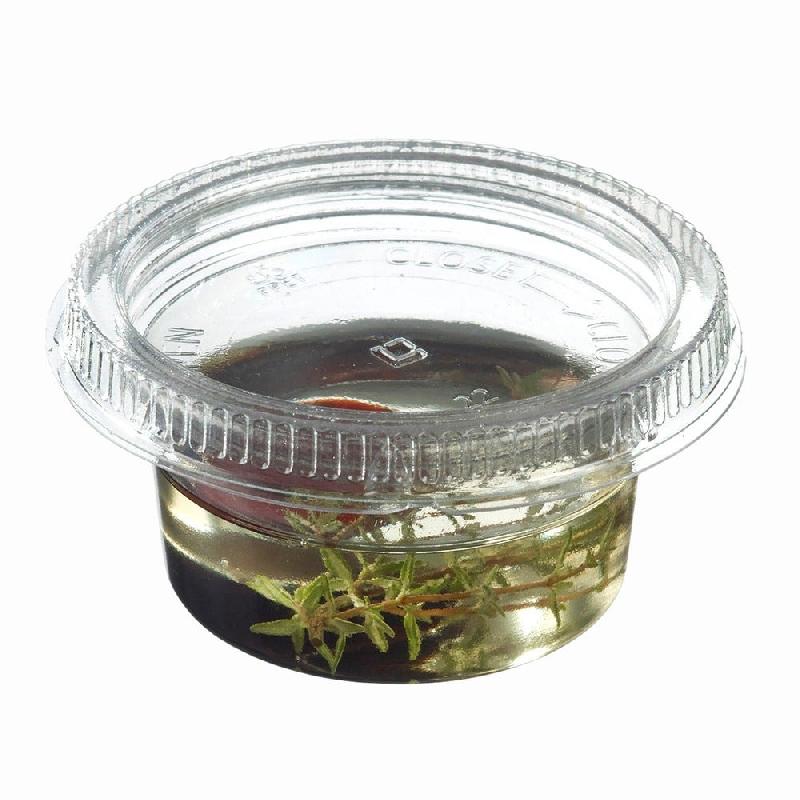 Pot à sauce avec couvercle vissé rPET transparent 45ml Ø6,7x3,3cm - par 1200_1