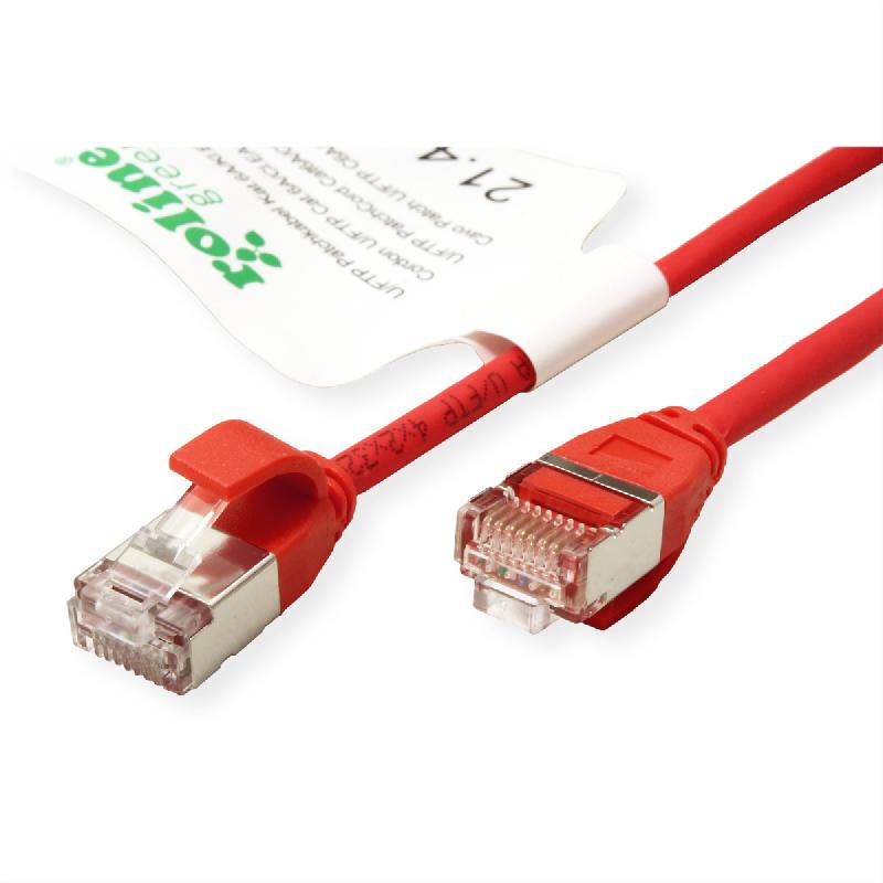 Roline green cordon datacenter u/ftp cat.6a (classe ea), lsoh, slim, rouge, 2 m_1