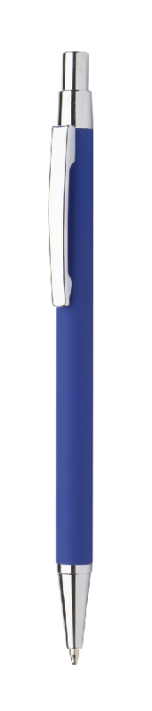 Stylo à bille en aluminium - finition caoutchoutée et gravure laser effet miroir - encre bleue_1