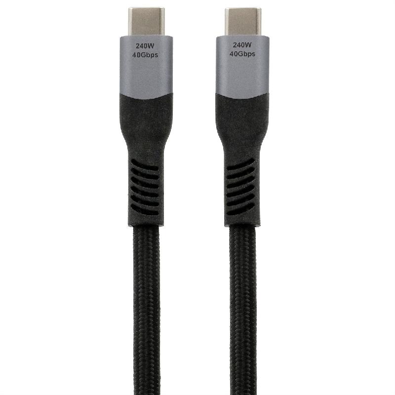 EXSYS EX-K1598-2.0 Câble USB 4.0 Connecteur USB-C, 5 A, 8K UHD-2, 40Gbit/s, 240W , noir, 2 m_1