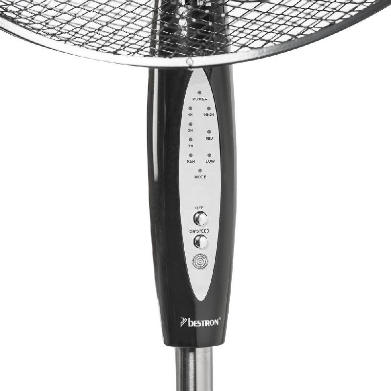 Ventilateur sur pied panier H.45cm 45 Watts noir avec télécommande_1