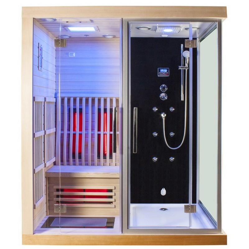 COMBI ​BOREAL®​ ​SIGMA​ 1820​ ​X 1230​ SAUNA INFRAROUGE + DOUCHE HAMMAM_1