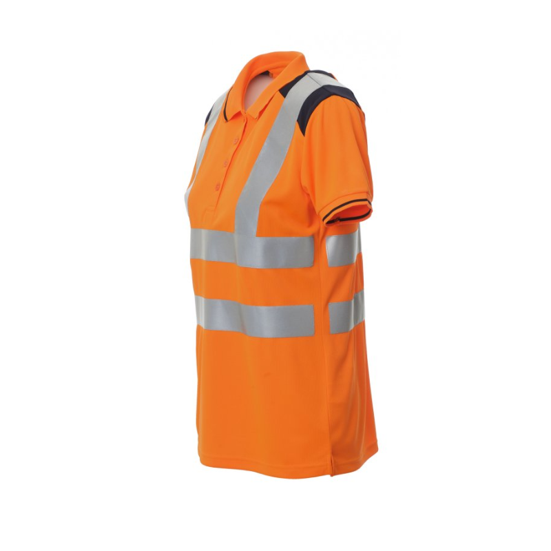 Polo manches courtes femme Guard bicolore - bandes réfléchissantes haute visibilité - Polofguard001484-0028-02011 - Jaune ou orange fluo - Taille S à XL_1