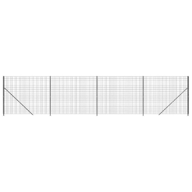 Vidaxl clôture en treillis métallique avec bride anthracite 2x10 m 154310_1
