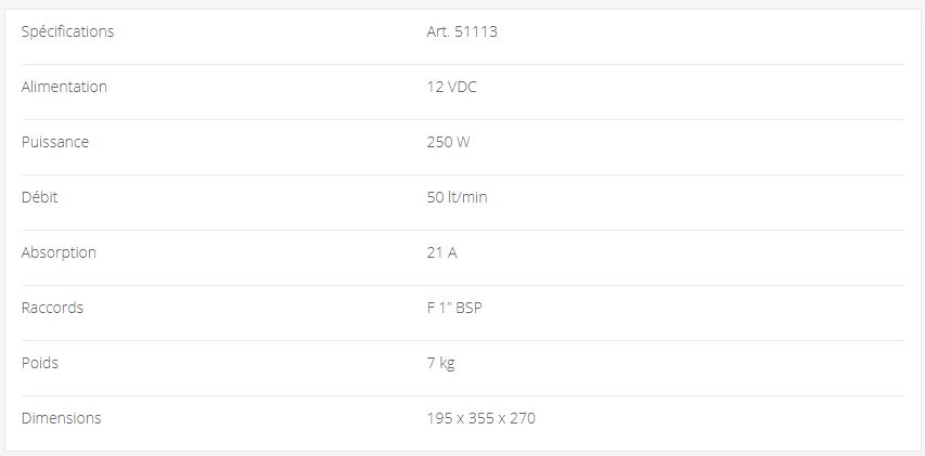 51113 - Pompe ATEX OMPI - électropompe 12 Vcc autoamorçante - débit 50 lt/min - corps en fonte_1