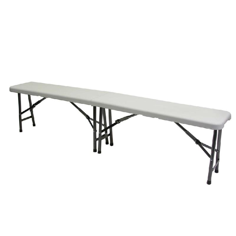 Banc pliant d'extérieur Nîmes en polypropylène  coloris blanc_1