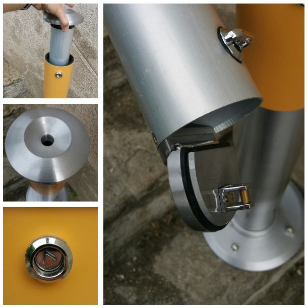 Cendrier collecteur d'extérieur inoxydable - WEST MELBOURNE - Discret et élégant - H90cmxØ12cm - Aluminium renforcé_2