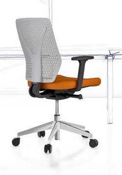 Fauteuil dossier polypropylène blanc WHY - Référence 6430 SB M - Piétement aluminium poli - Mécanisme synchro autopesant_1