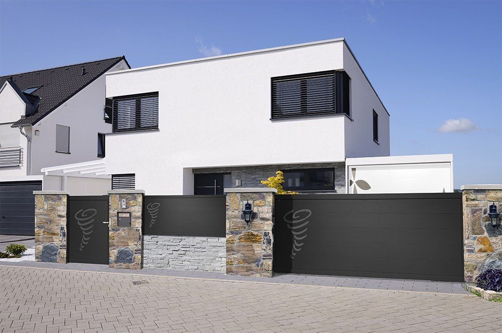 Fuerteventura - Clôture en aluminium - 123 PVC Alu - Décor brossé - Thermolaquage Qualicoat - Garantie 10 ans_1