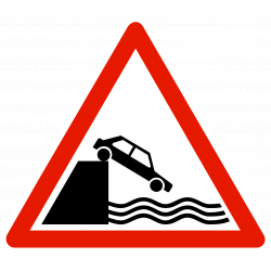 Panneau de danger A20 - Débouché sur un quai ou une berge - WP Signalisation - Différentes dimensions et matières_1