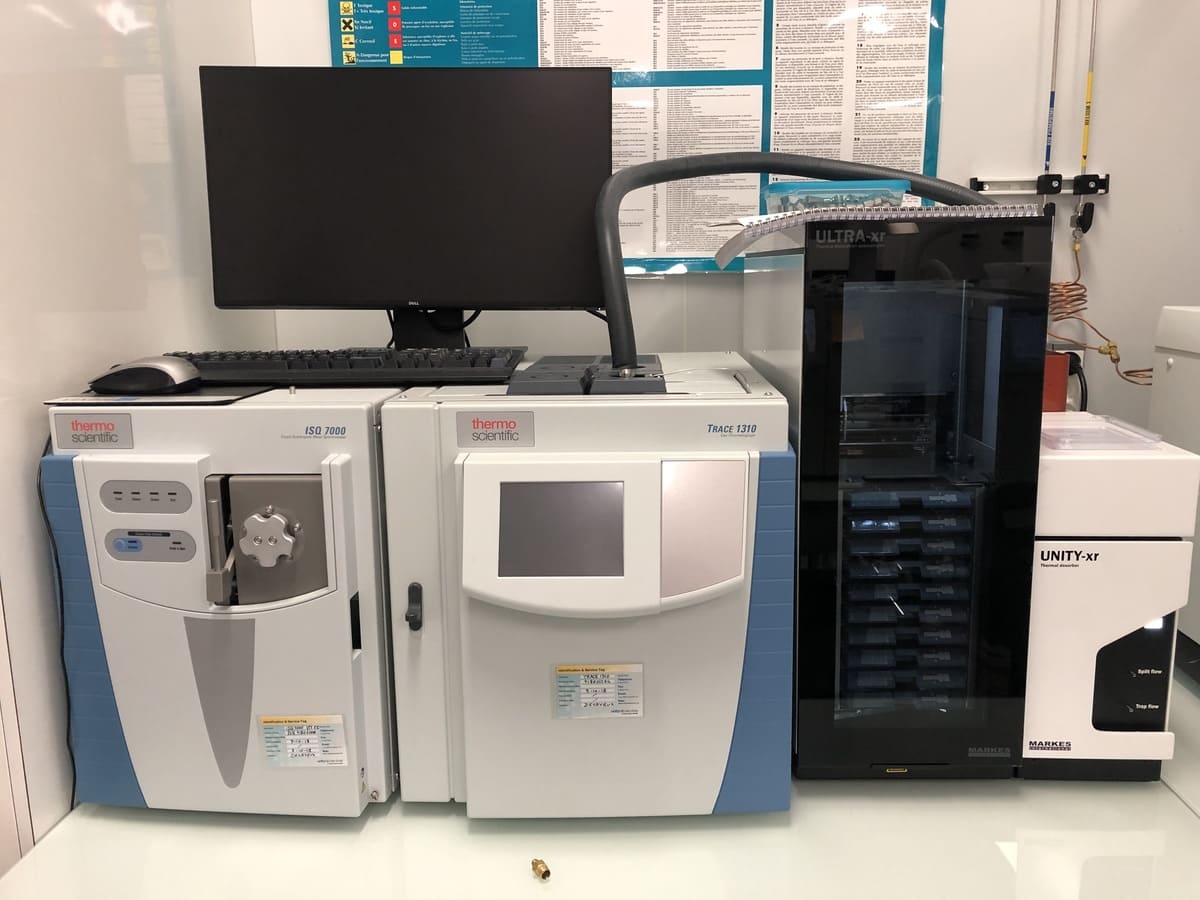 Appareil GC-MS modèle Thermo GC1310/ISQ 7000 avec unité Markes Unity XR