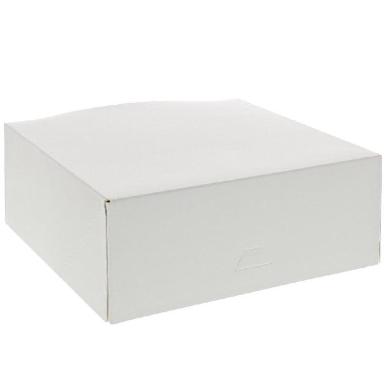 Boîte pâtissière en carton blanc - 20x20x8cm - paquet de 50 - grammage 250g_1