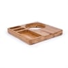 Plateau de courtoisie en bambou pour chambre d'hôtel - 30(h) x 260(l) x 260(p)mm - Compartiments et espace bouilloire_1