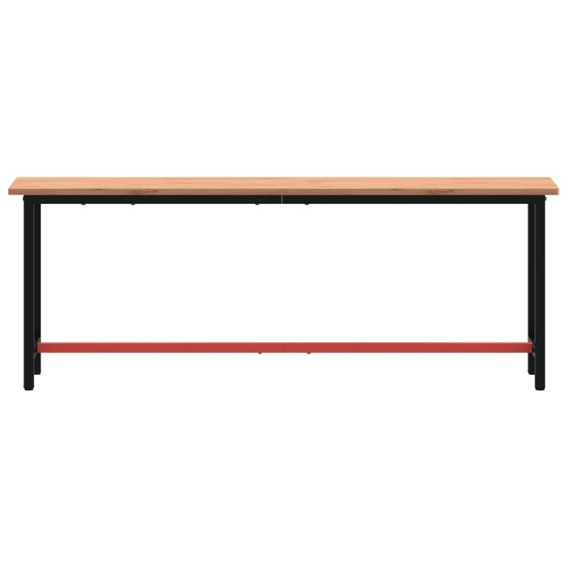 Vidaxl établi 220x55x81,5 cm bois massif de hêtre et métal 3188908_1