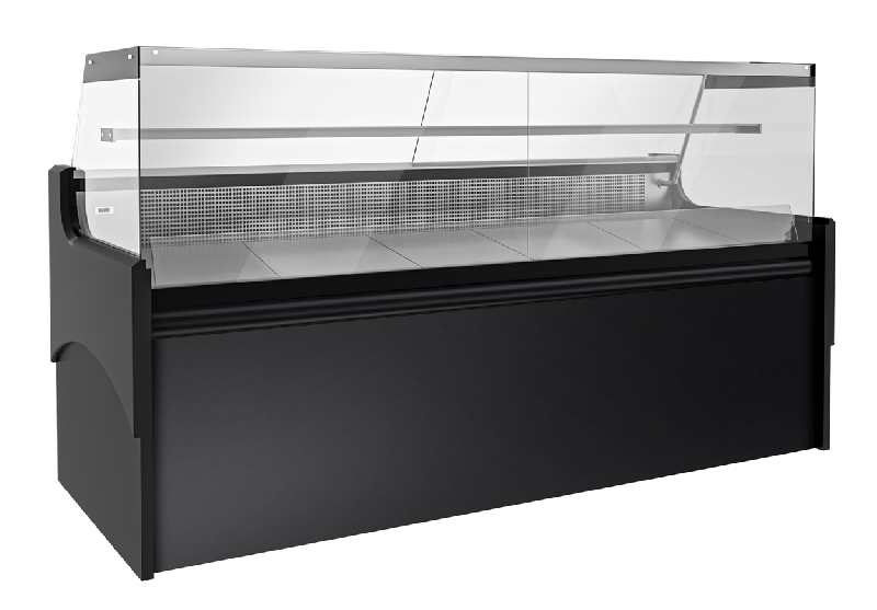 Vitrine réfrigérée avec service-arrière 248 x 98 cm et 2 réserves réfrigérées_1