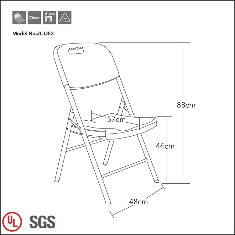 ZL-D53 - Chaise pliante en métal - Zhejiang Huzoli Metal Products Co., Ltd - légère et durable_1