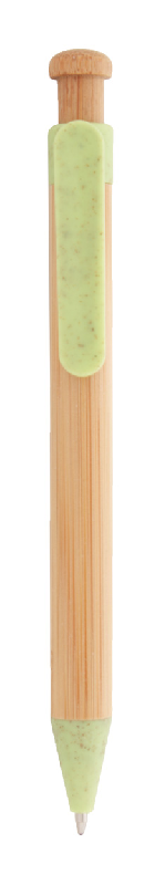 Stylo bille en bambou - Attributs en plastique de paille de blé écologique - Encre bleue_1