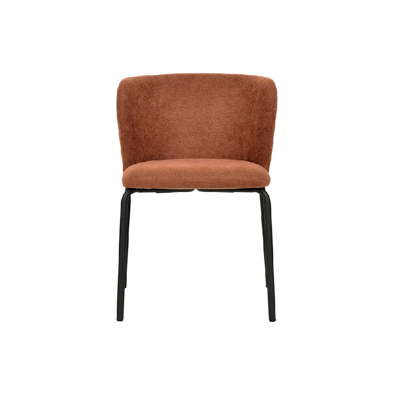 Break - Chaise empilable en tissu marron-rouge_1